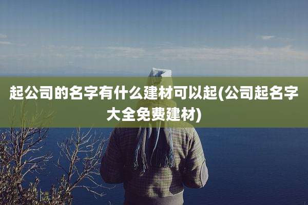 起公司的名字有什么建材可以起(公司起名字大全免费建材)