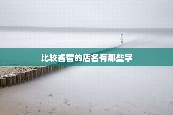 比较睿智的店名有那些字