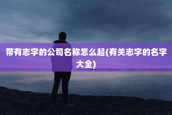 带有志字的公司名称怎么起(有关志字的名字大全)