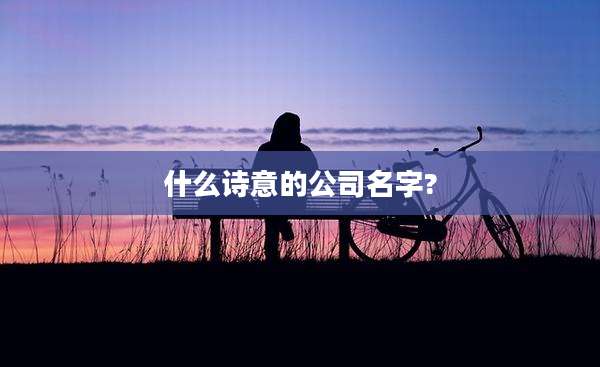 什么诗意的公司名字?