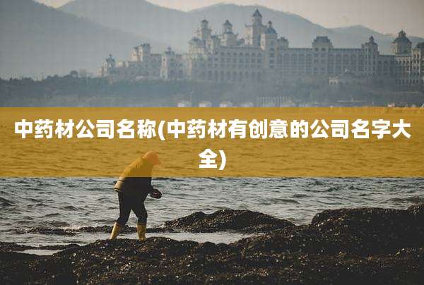 中药材公司名称(中药材有创意的公司名字大全)