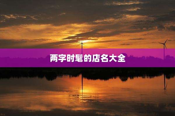 两字时髦的店名大全