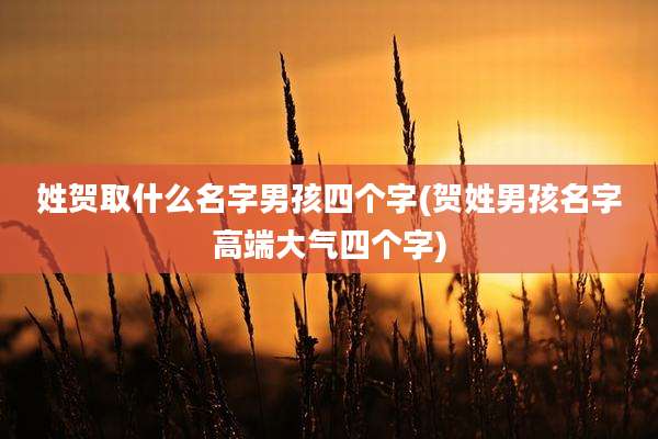姓贺取什么名字男孩四个字(贺姓男孩名字高端大气四个字)