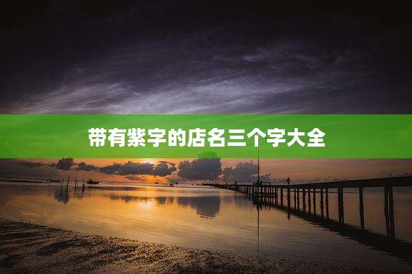 带有紫字的店名三个字大全