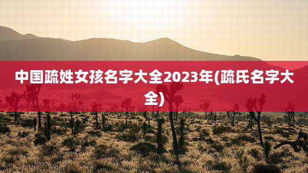 中国疏姓女孩名字大全2023年(疏氏名字大全)