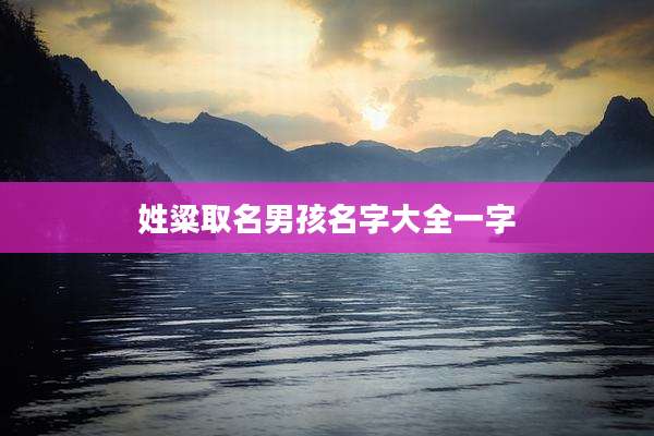 姓粱取名男孩名字大全一字
