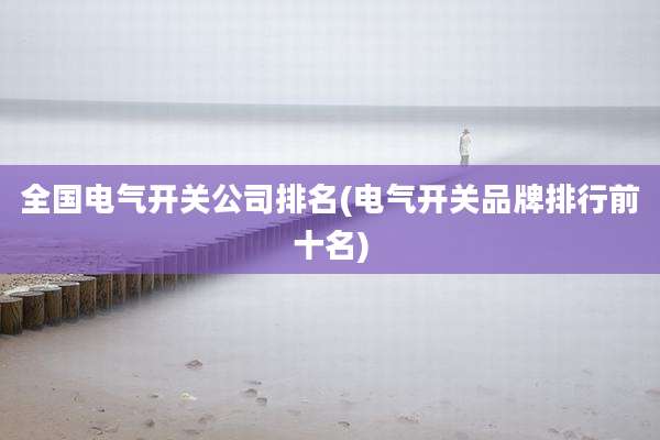 全国电气开关公司排名(电气开关品牌排行前十名)