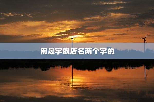 用晟字取店名两个字的