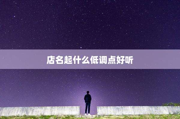 店名起什么低调点好听
