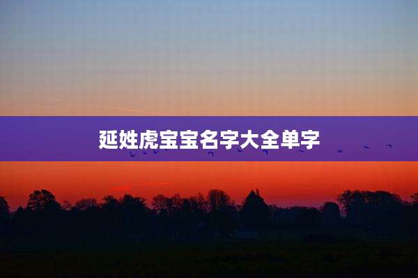 延姓虎宝宝名字大全单字