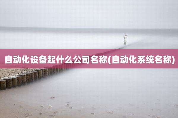 自动化设备起什么公司名称(自动化系统名称)