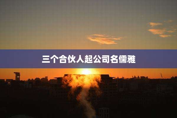 三个合伙人起公司名儒雅
