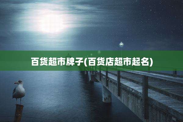 百货超市牌子(百货店超市起名)