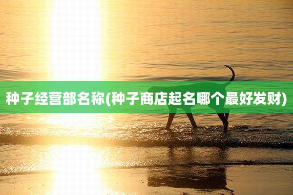 种子经营部名称(种子商店起名哪个最好发财)