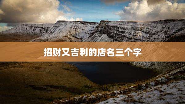 招财又吉利的店名三个字