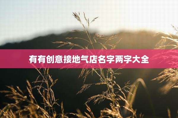 有有创意接地气店名字两字大全