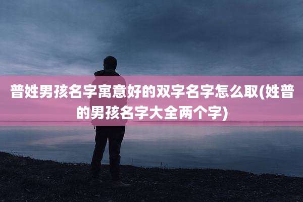 普姓男孩名字寓意好的双字名字怎么取(姓普的男孩名字大全两个字)