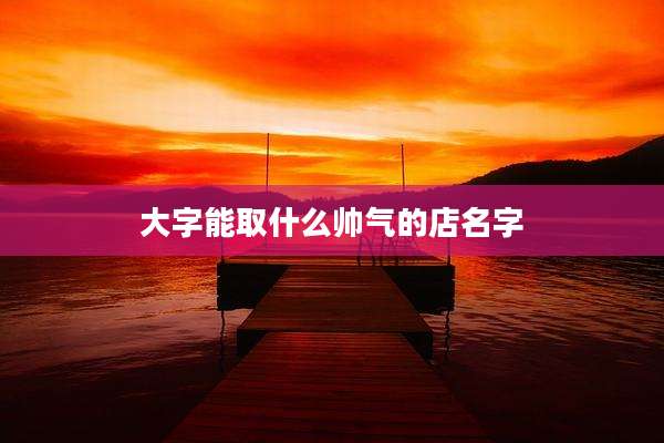 大字能取什么帅气的店名字