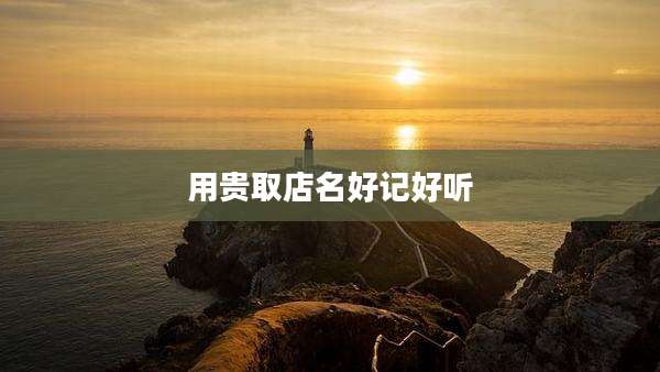 用贵取店名好记好听