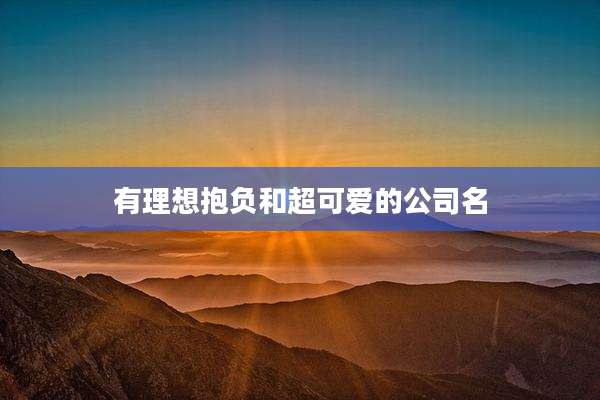 有理想抱负和超可爱的公司名