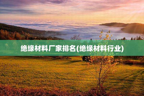 绝缘材料厂家排名(绝缘材料行业)