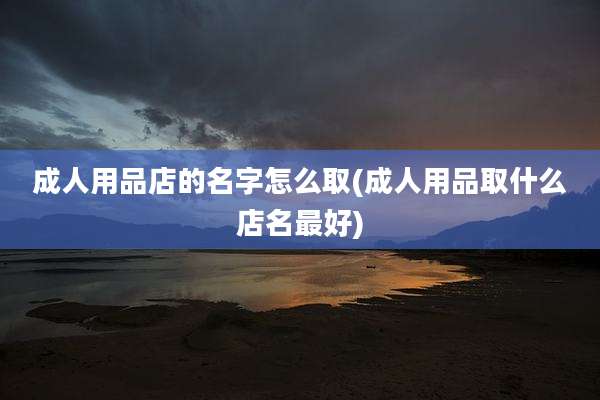 成人用品店的名字怎么取(成人用品取什么店名最好)