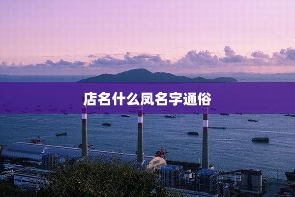 店名什么凤名字通俗