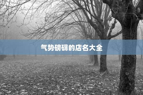 气势磅礴的店名大全