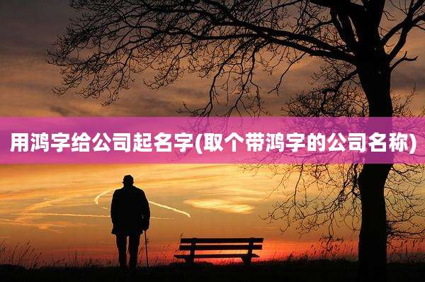 用鸿字给公司起名字(取个带鸿字的公司名称)
