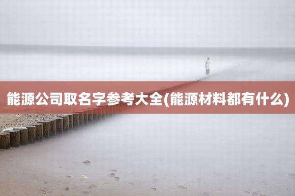 能源公司取名字参考大全(能源材料都有什么)