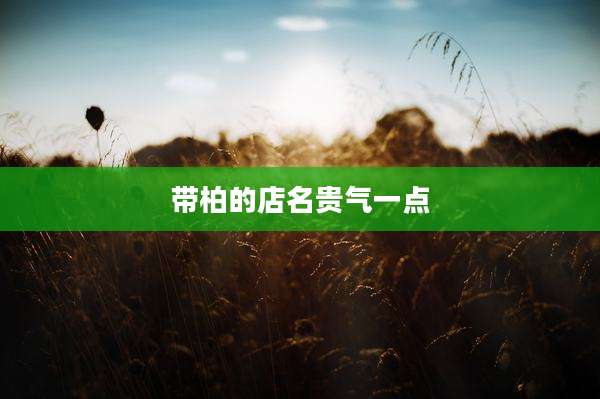 带柏的店名贵气一点