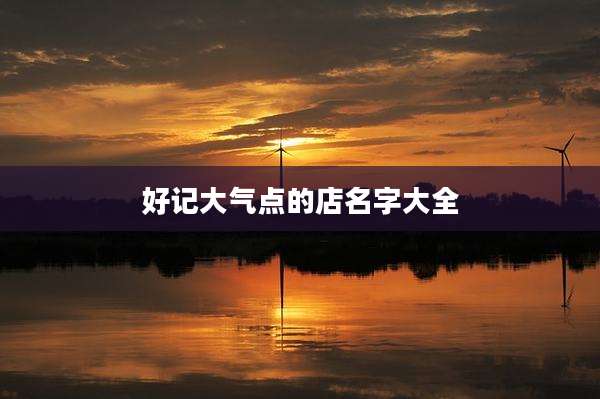 好记大气点的店名字大全