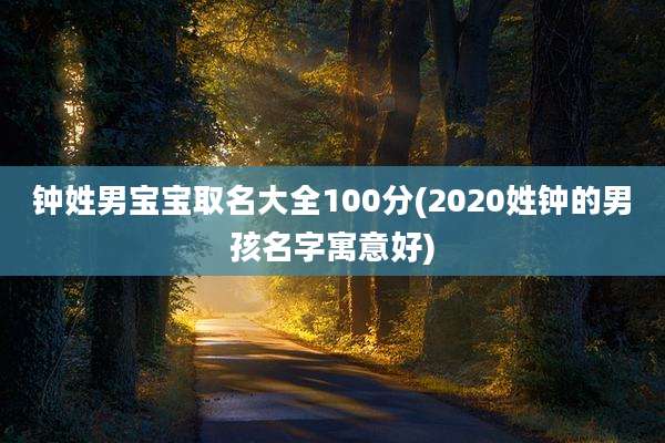 钟姓男宝宝取名大全100分(2020姓钟的男孩名字寓意好)
