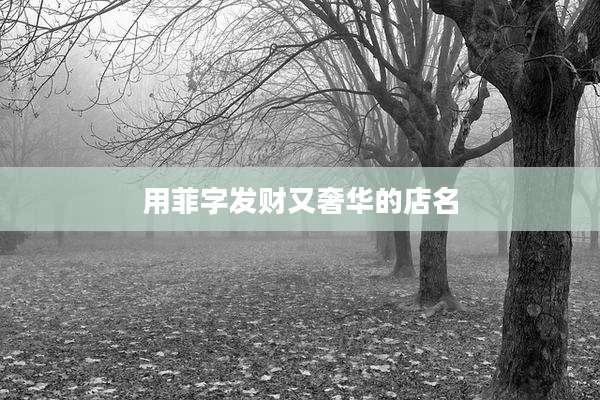 用菲字发财又奢华的店名