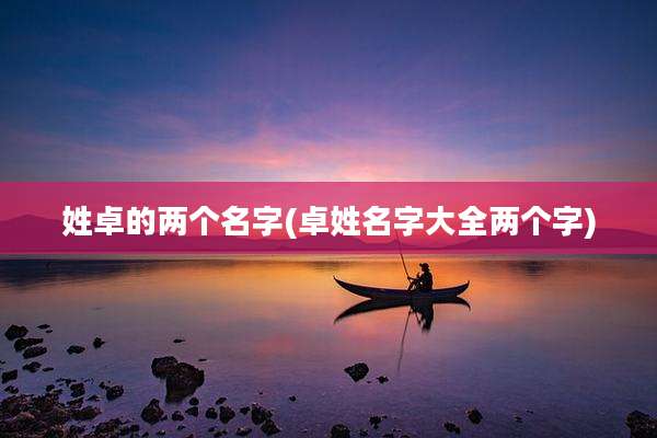 姓卓的两个名字(卓姓名字大全两个字)
