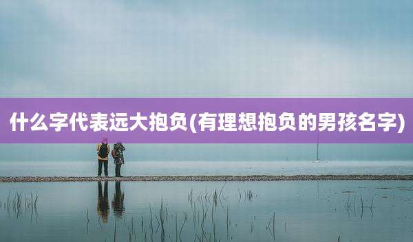 什么字代表远大抱负(有理想抱负的男孩名字)