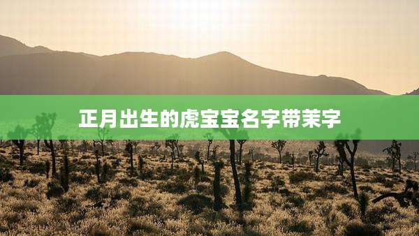 正月出生的虎宝宝名字带茉字