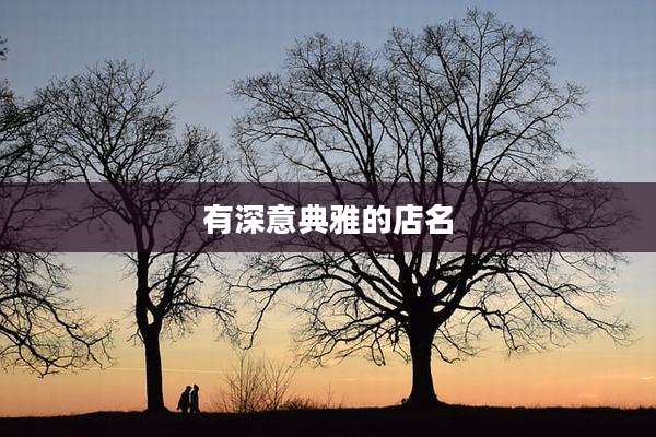 有深意典雅的店名
