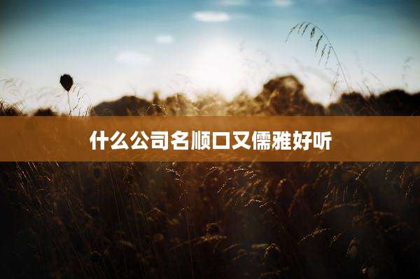 什么公司名顺口又儒雅好听