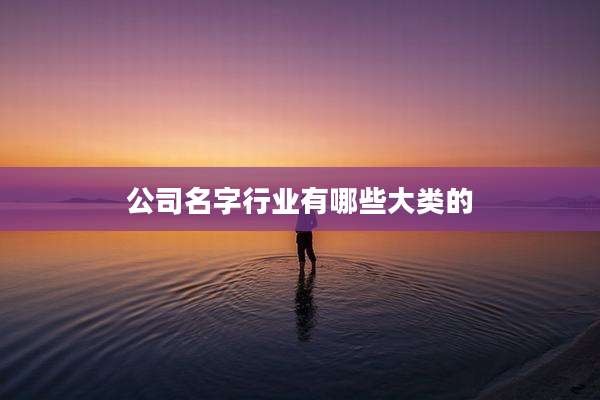 公司名字行业有哪些大类的