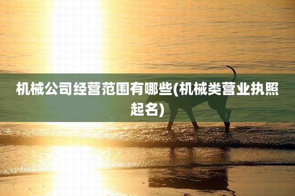 机械公司经营范围有哪些(机械类营业执照起名)