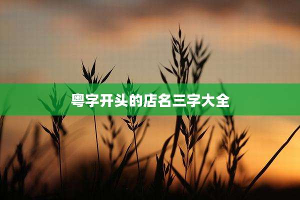 粤字开头的店名三字大全
