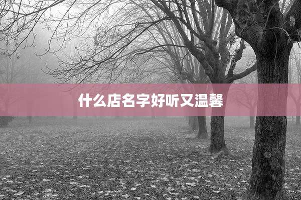 什么店名字好听又温馨