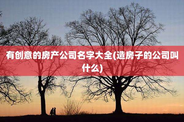 有创意的房产公司名字大全(造房子的公司叫什么)