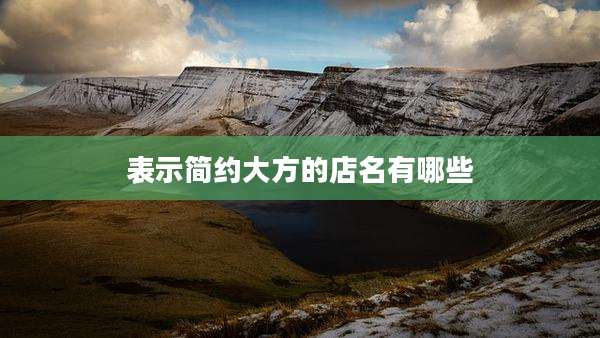 表示简约大方的店名有哪些