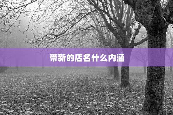 带新的店名什么内涵