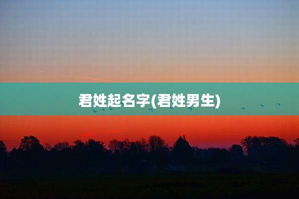 君姓起名字(君姓男生)