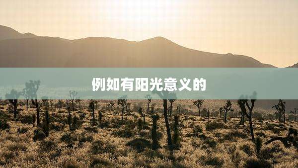 例如有阳光意义的