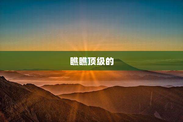 瞧瞧顶级的