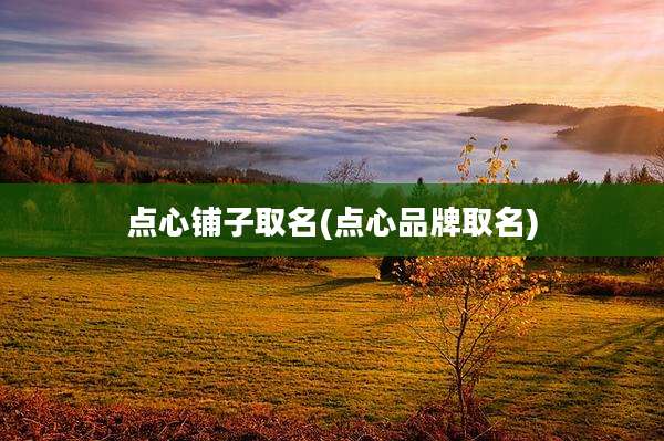 点心铺子取名(点心品牌取名)
